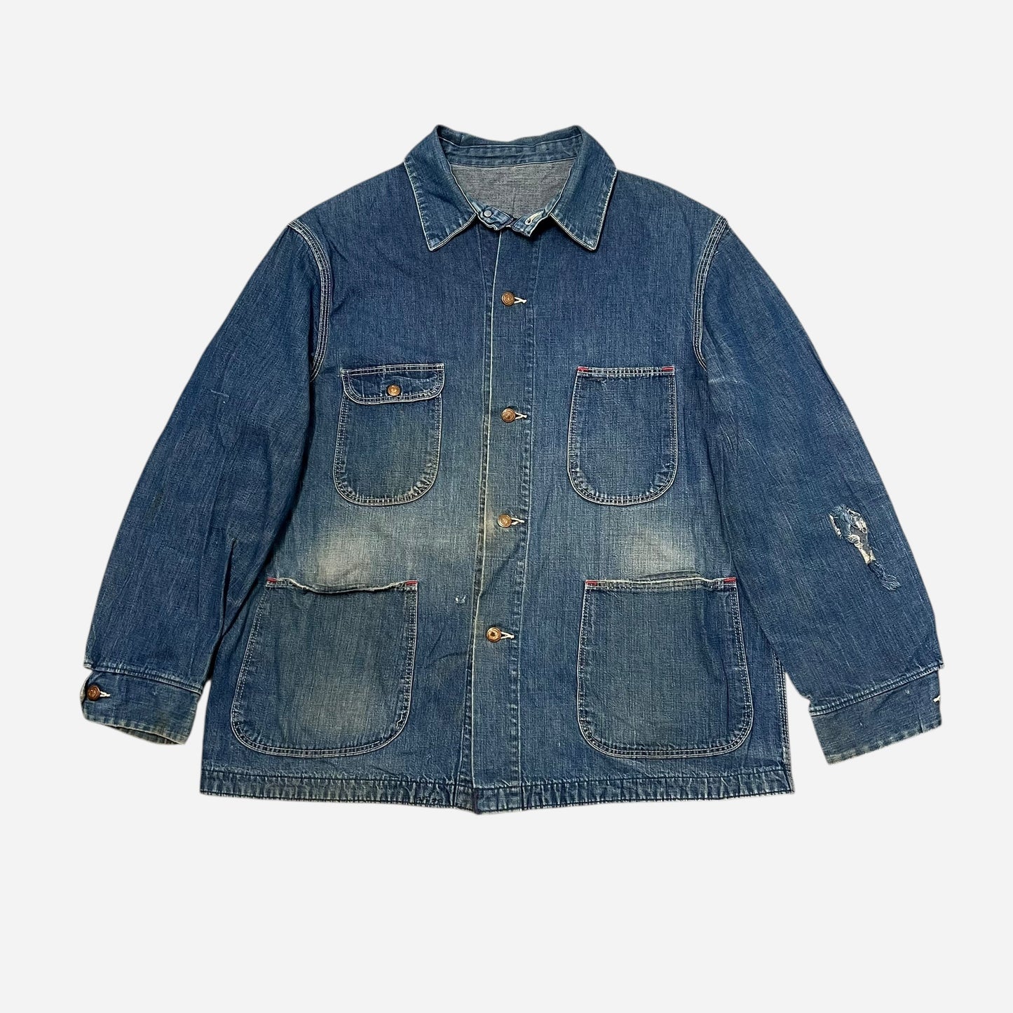 1950s Unbranded denim chore jacket (XL)