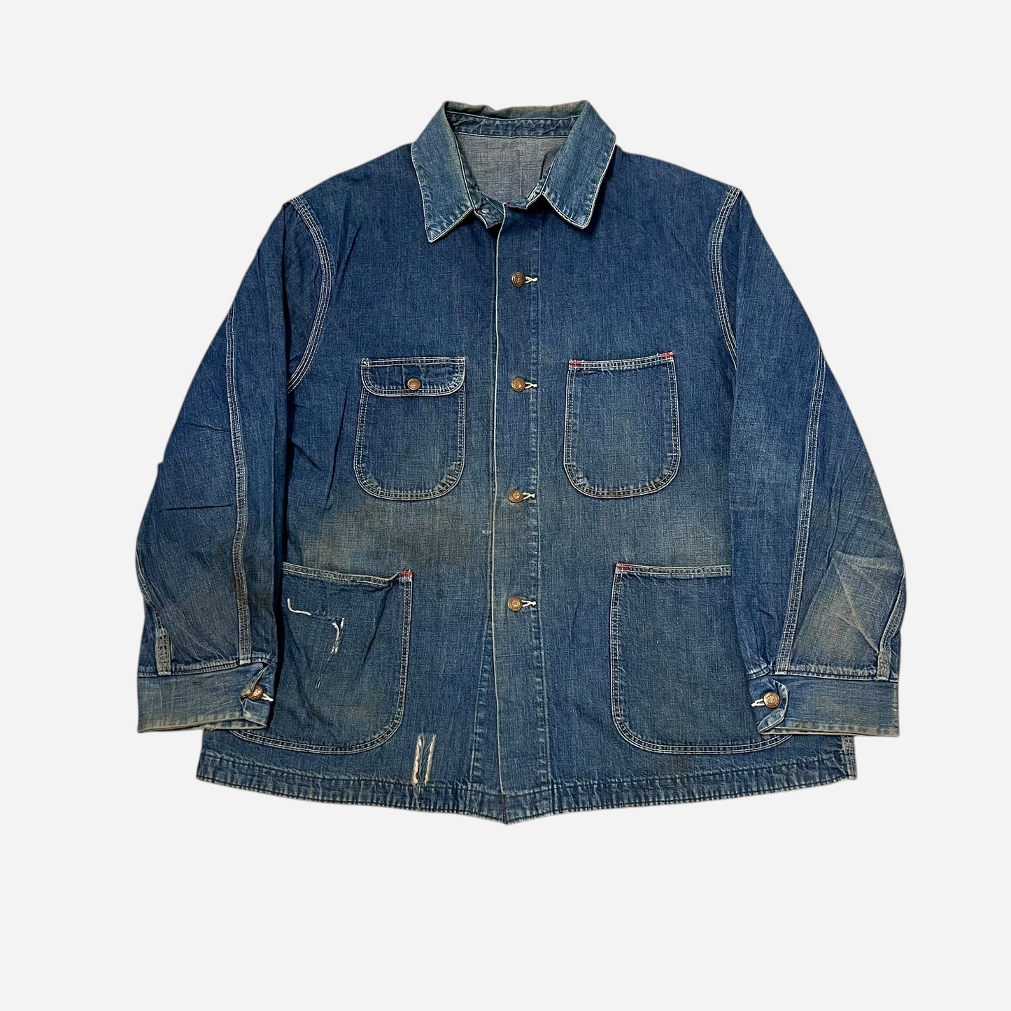 1950s Unbranded denim chore jacket (XL)