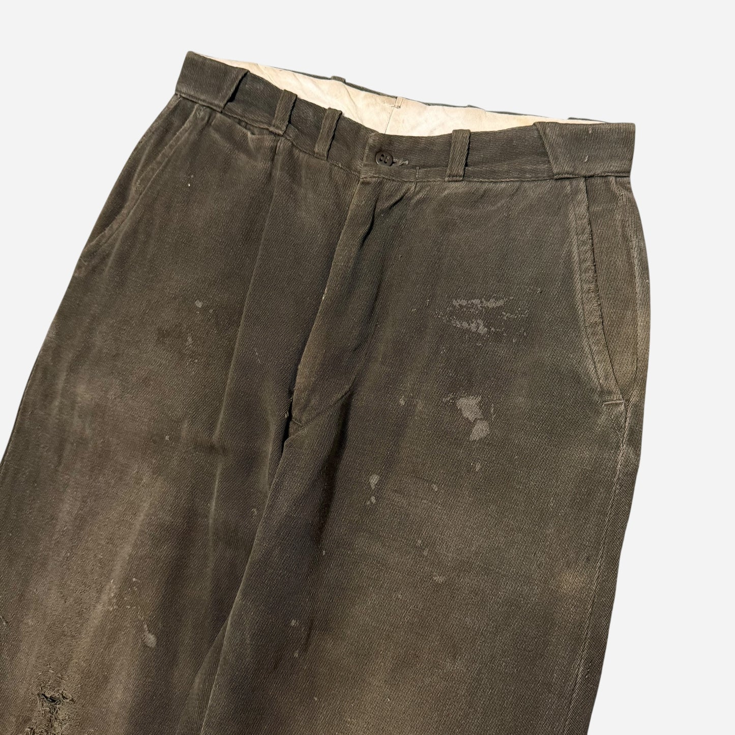 1950s Anvil armada green cotton whipcord work pants (30w)
