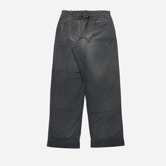 1950s Black cotton buckle back work pants (31w)