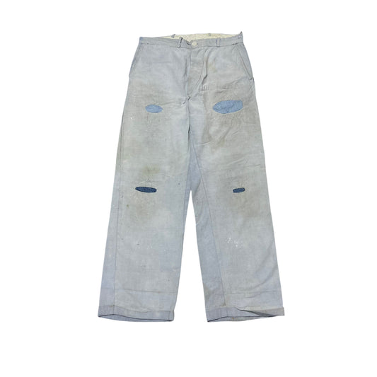 1940s Cone Mills Strongbilt blue salt and pepper chambray pants (32w)