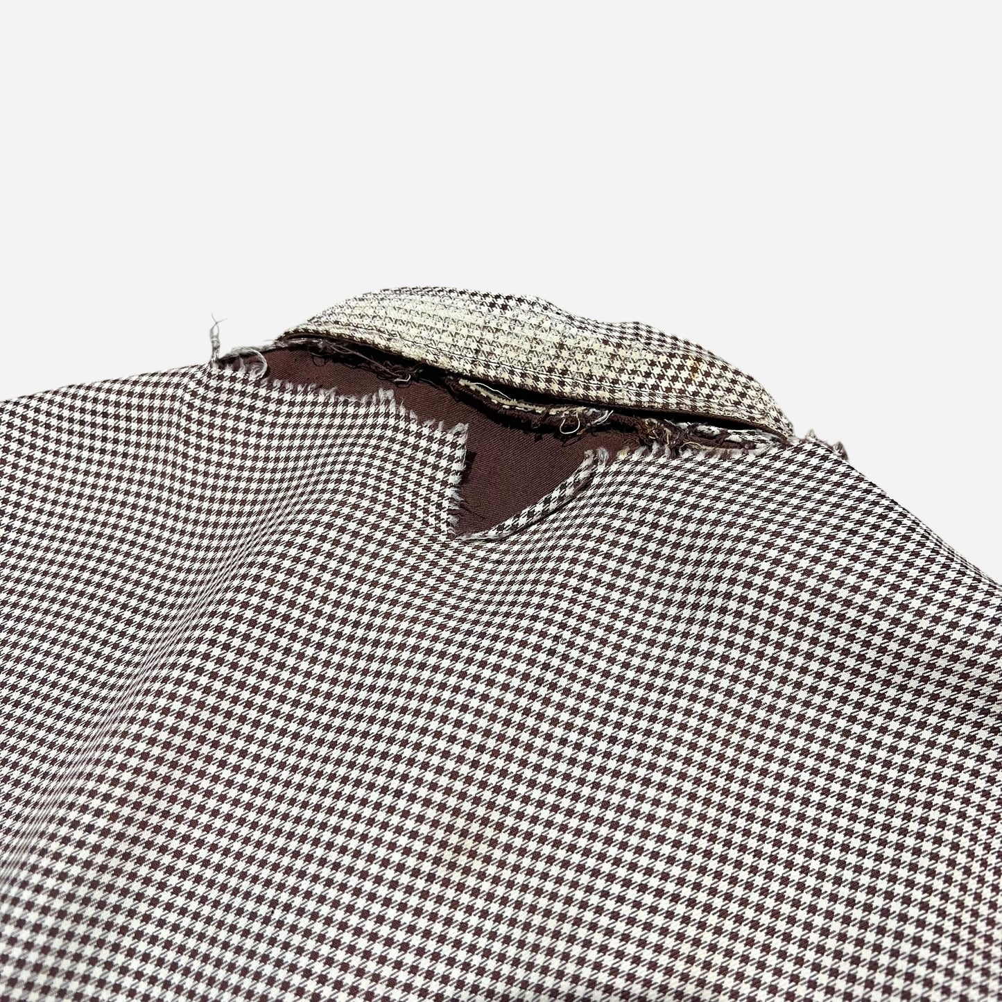 1950s Brown/white houndstooth reversible rayon jacket (M/L)