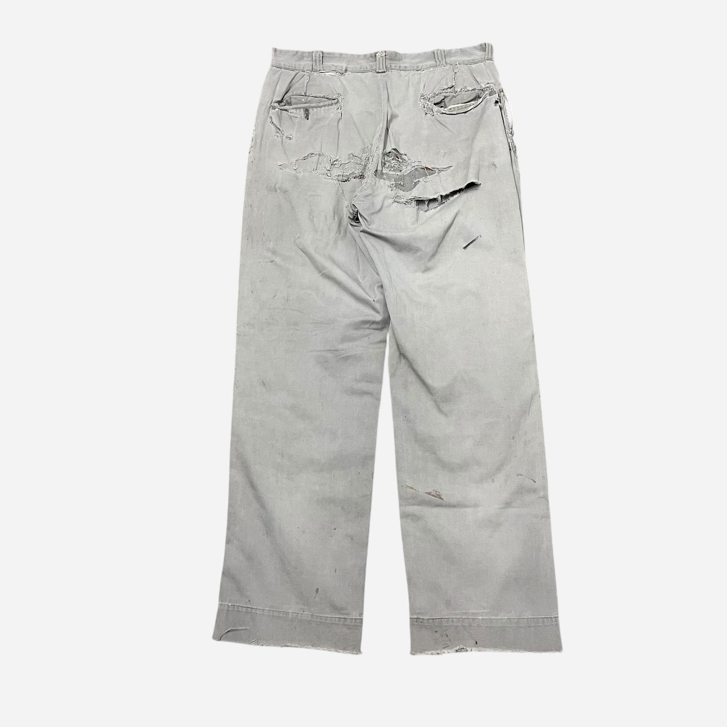 1950s Big Mac heavily repaired gray chinos (34w)