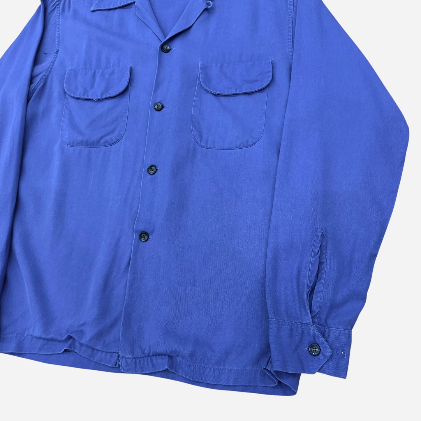 1950s Pilgrim rayon loop collar flap pocket shirt (M)