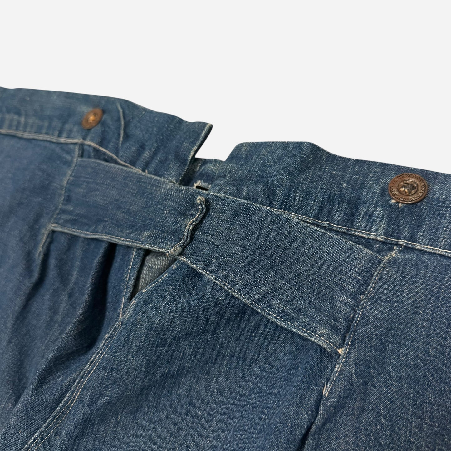1910s Amoskeag denim split back cinch selvedge jeans (40w)