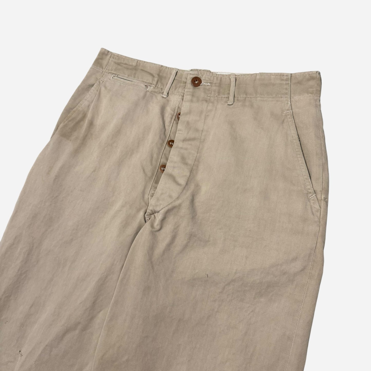 1940s WWII US Army button fly khaki chino pants (32w)