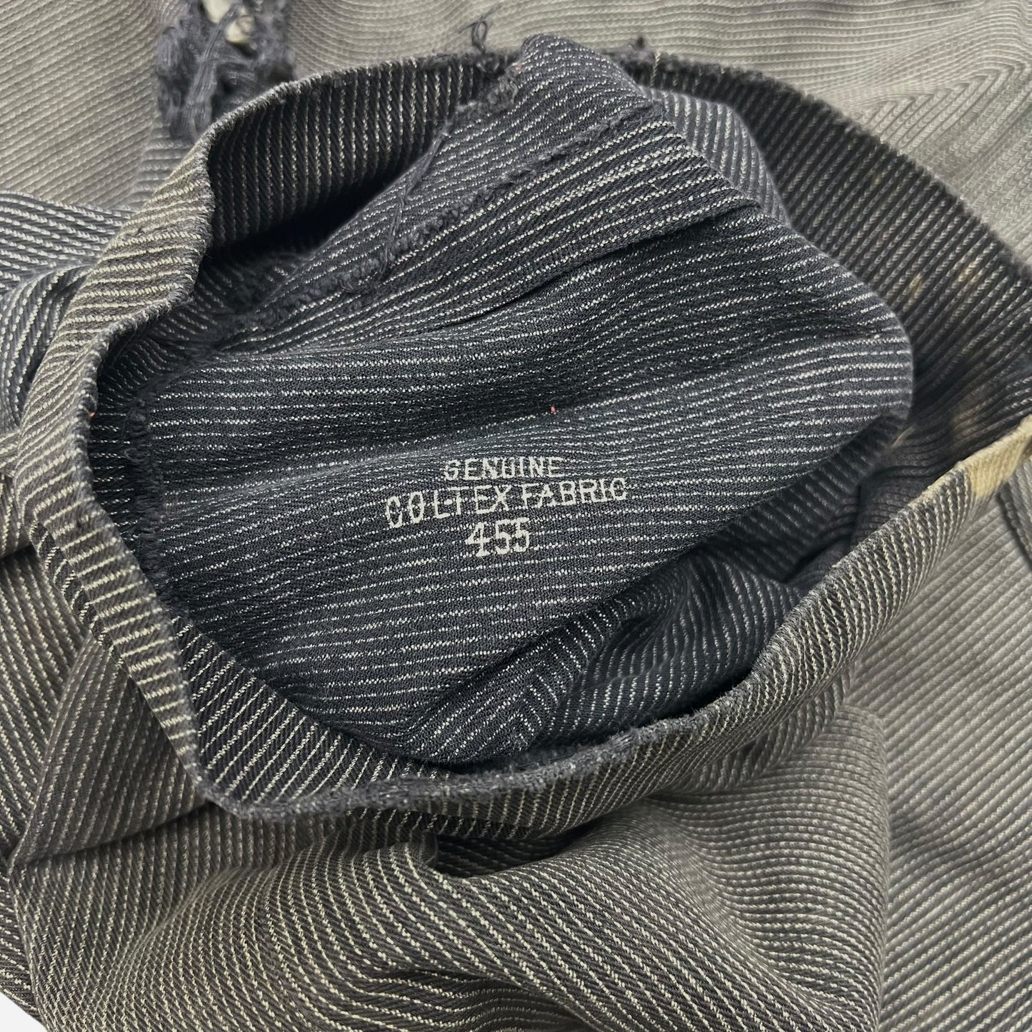 1930s 1940s Salt and pepper coltex wood button fly work pants (30w)