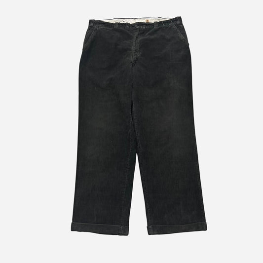 1950s Black thick wide leg corduroy pants (38w)