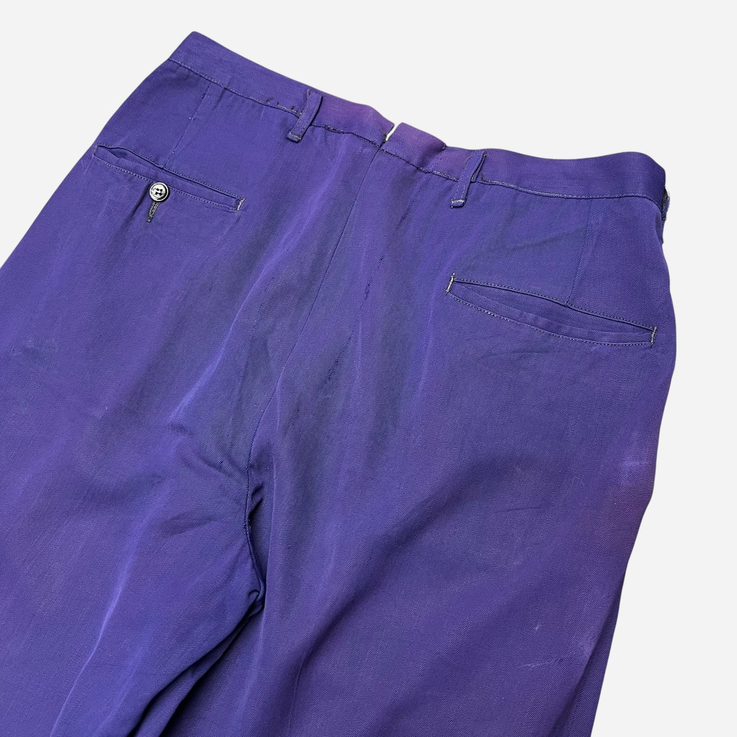 1950s Purple rayon pleated pants (30w)