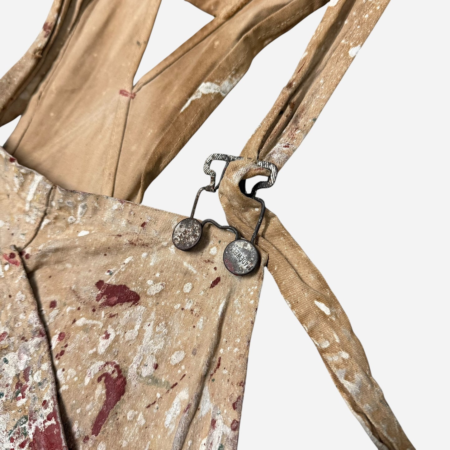 1940s Madewell white painter cloth overalls (40w)