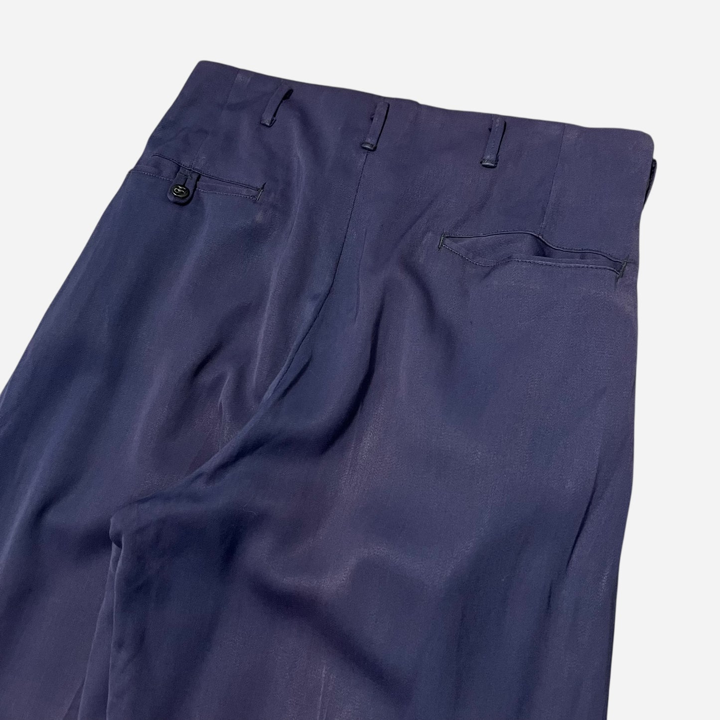1950s Purple rayon pleated pants (30w)