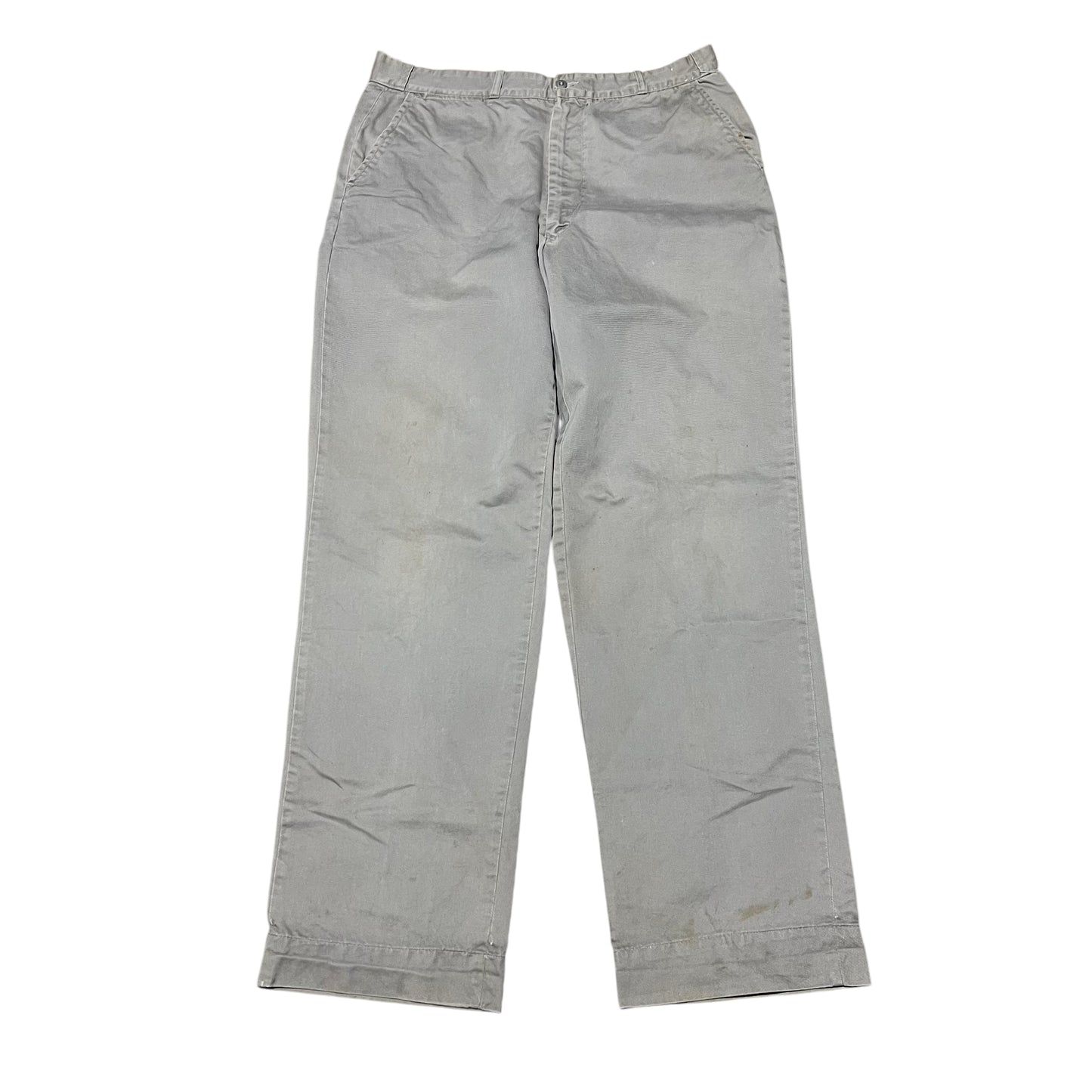 1950s Gray sail cloth chino work pants (34w)