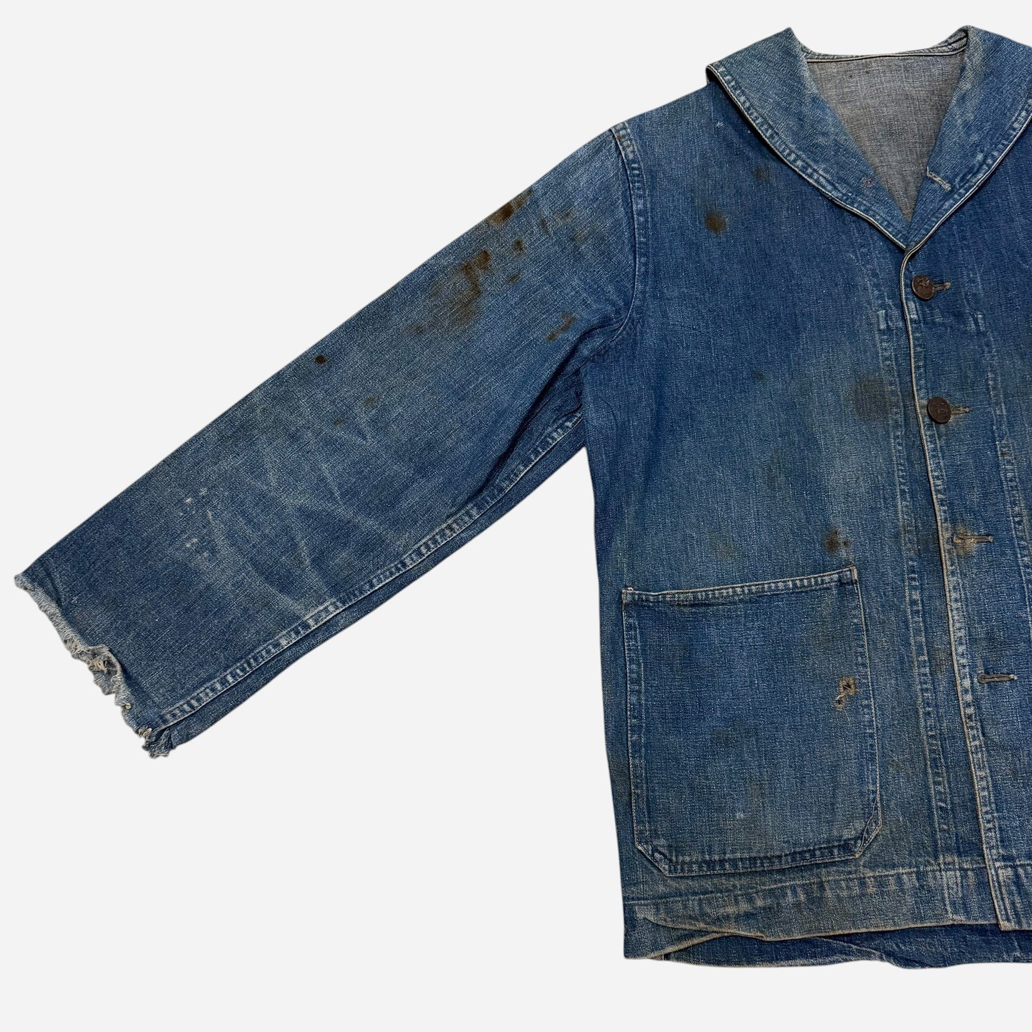1940s WWII USN denim shawl collar jacket (L)