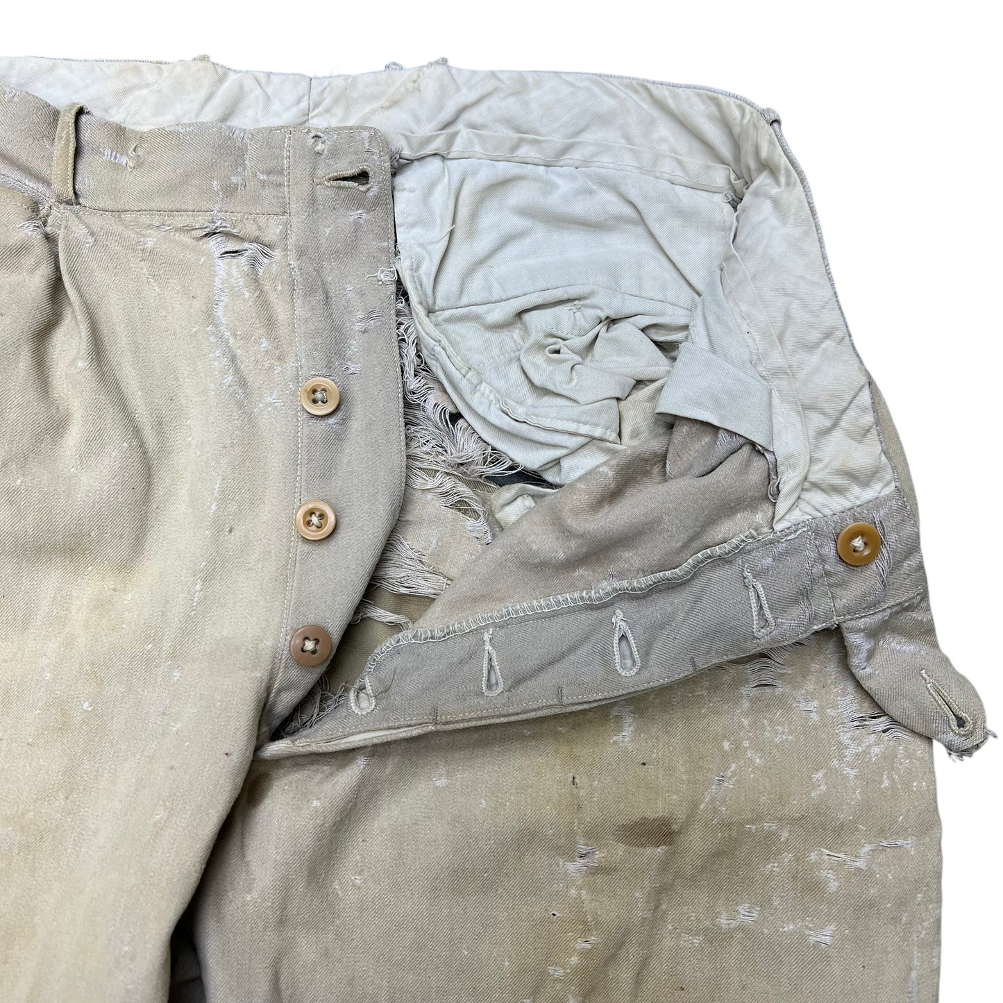 1930s Thrashed wool blend work pants (28w)