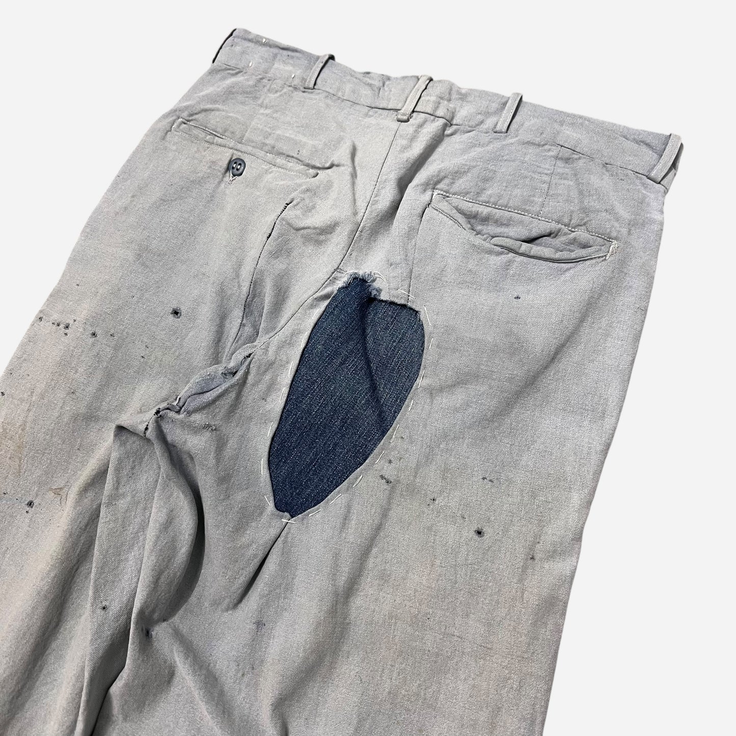 1940s Blue chambray button fly pants (29w)