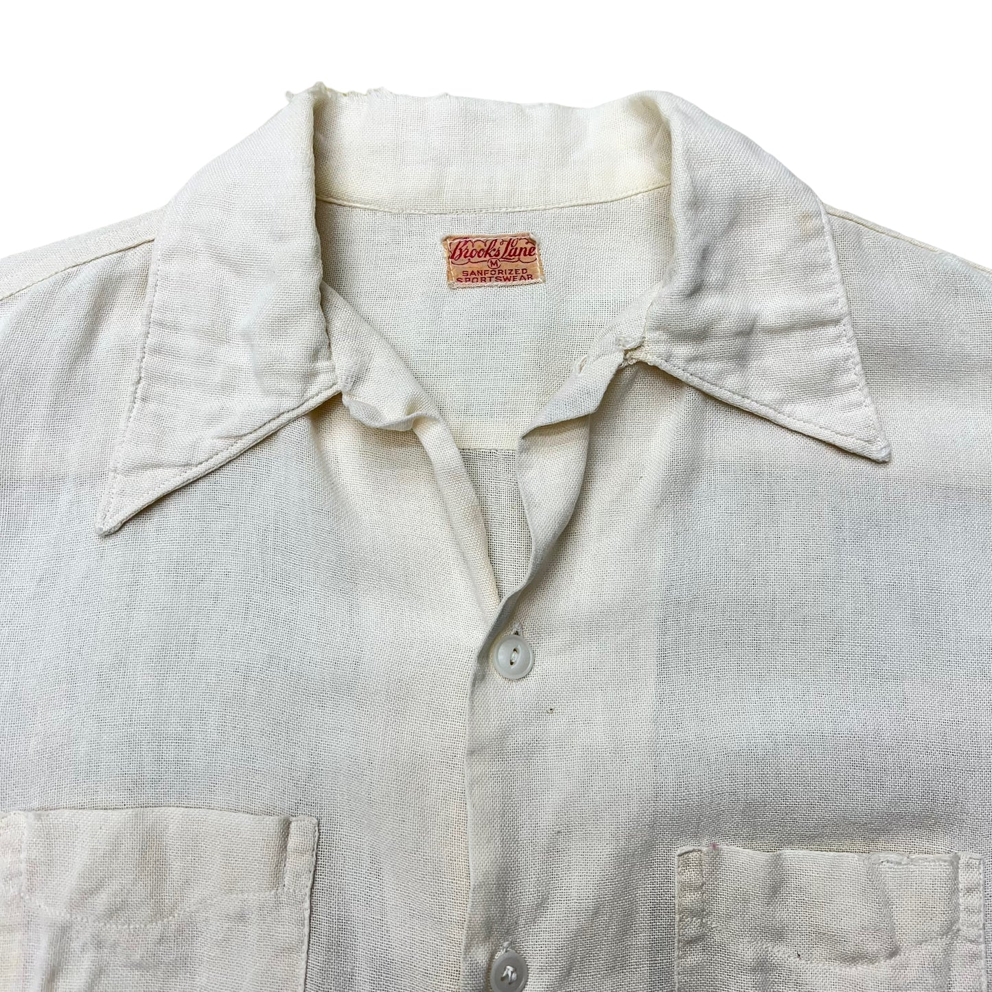 1940s Brooks Lane white linen shirt (M)