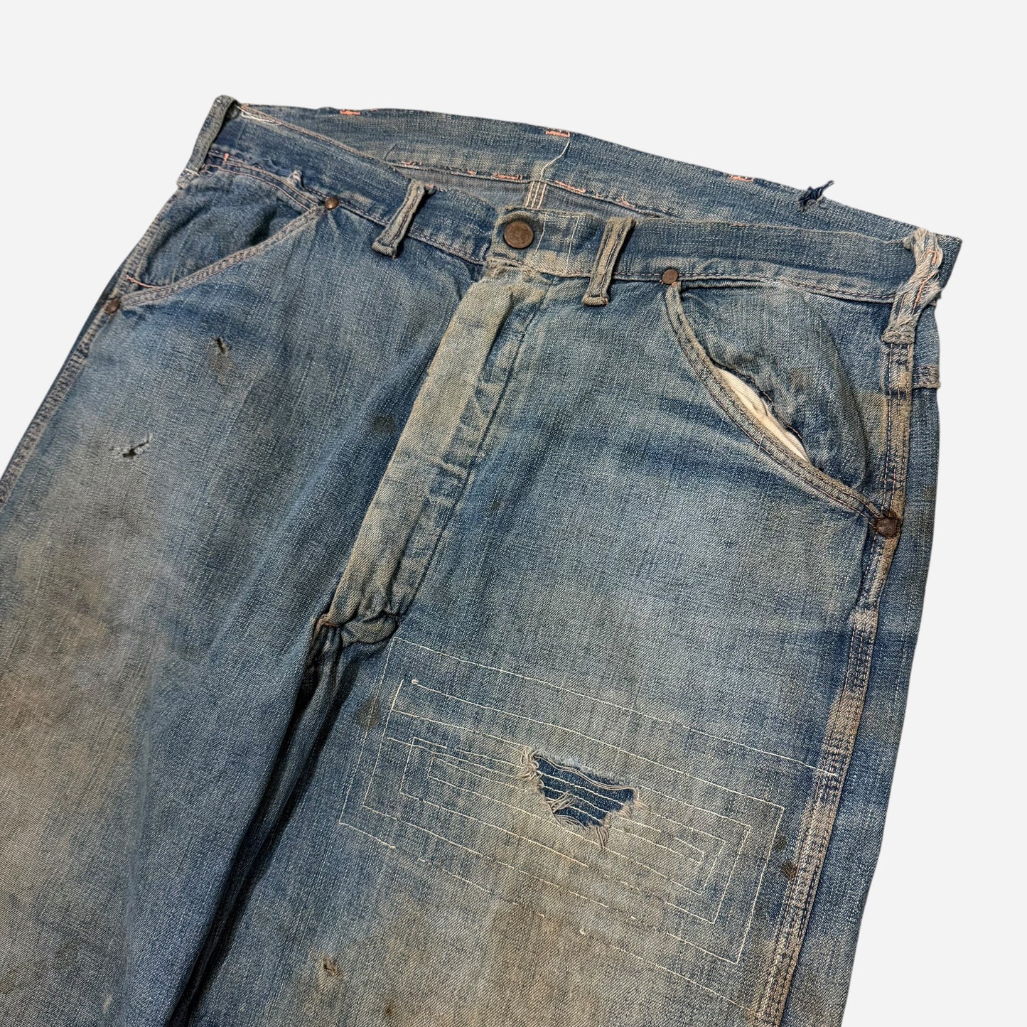 1950s Repaired carpenter jeans (33w)