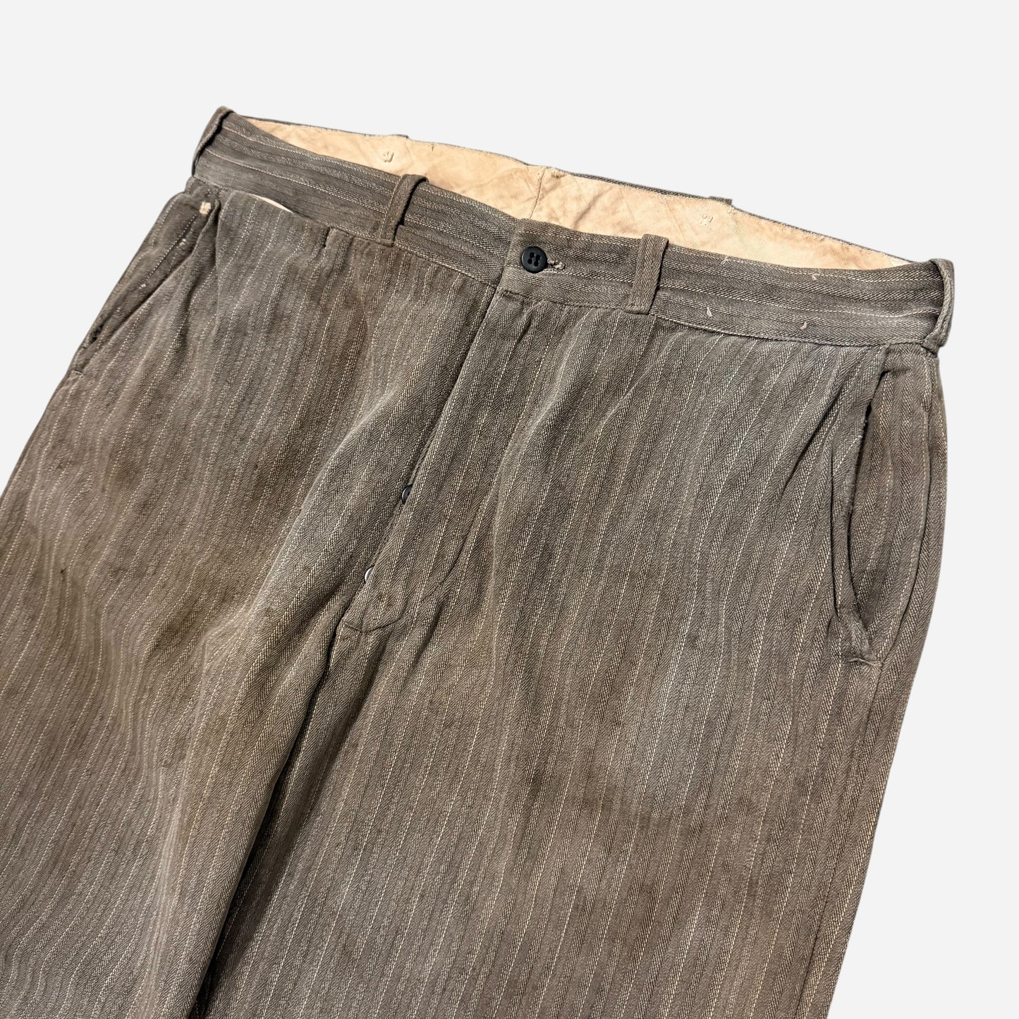 1950s Lee striped salt & pepper cotton button fly work pants (36w)