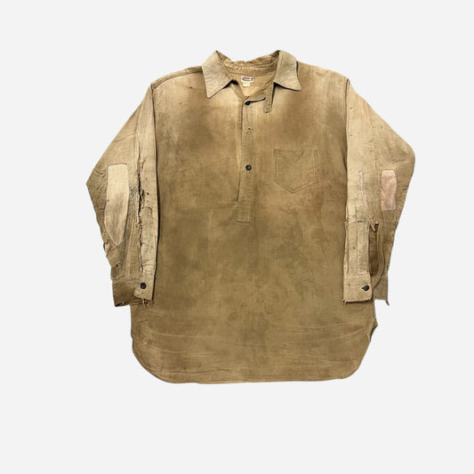 1920s “Shield” cotton sun faded chinstrap work shirt (L)