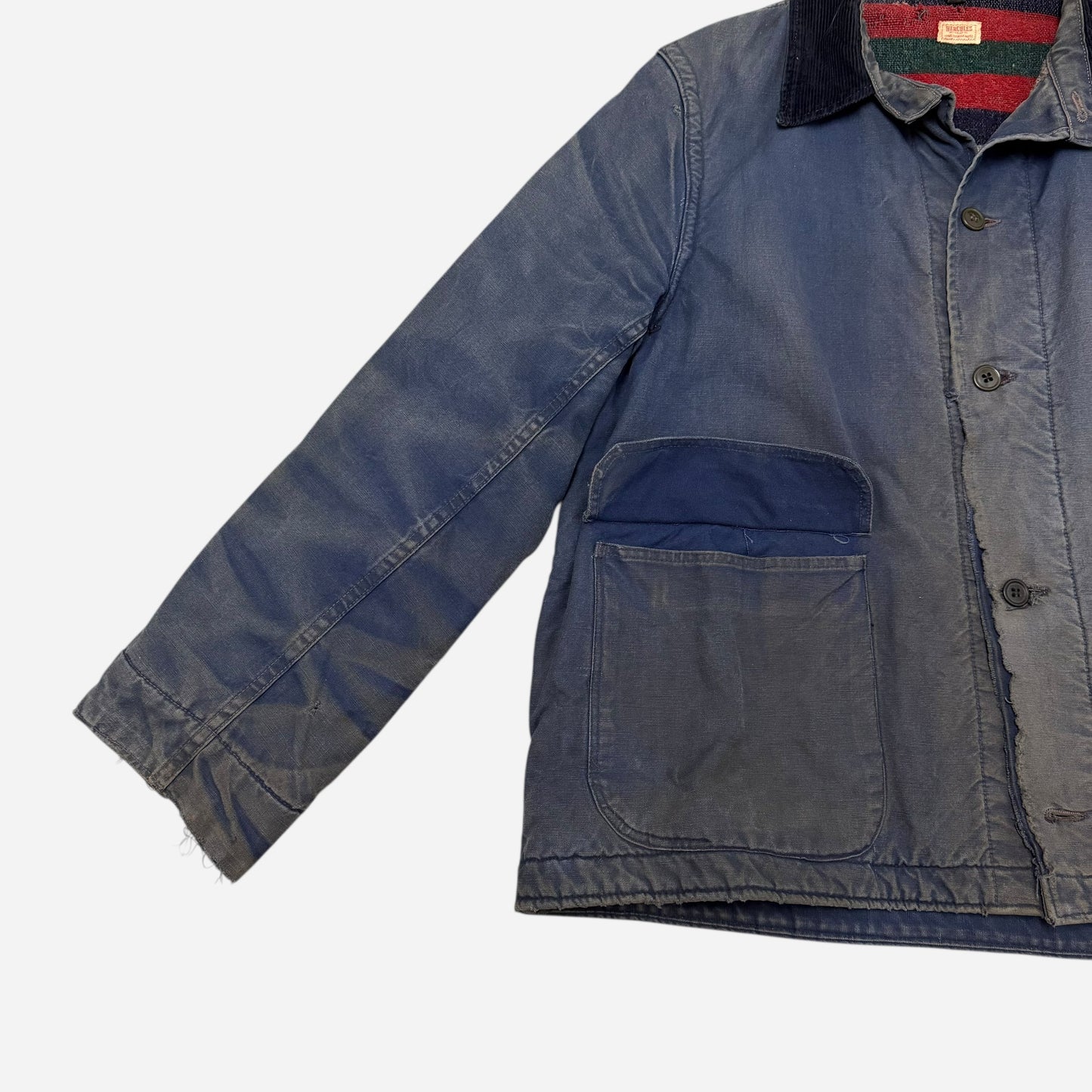 1950s Hercules blue sun faded cotton work jacket (L)