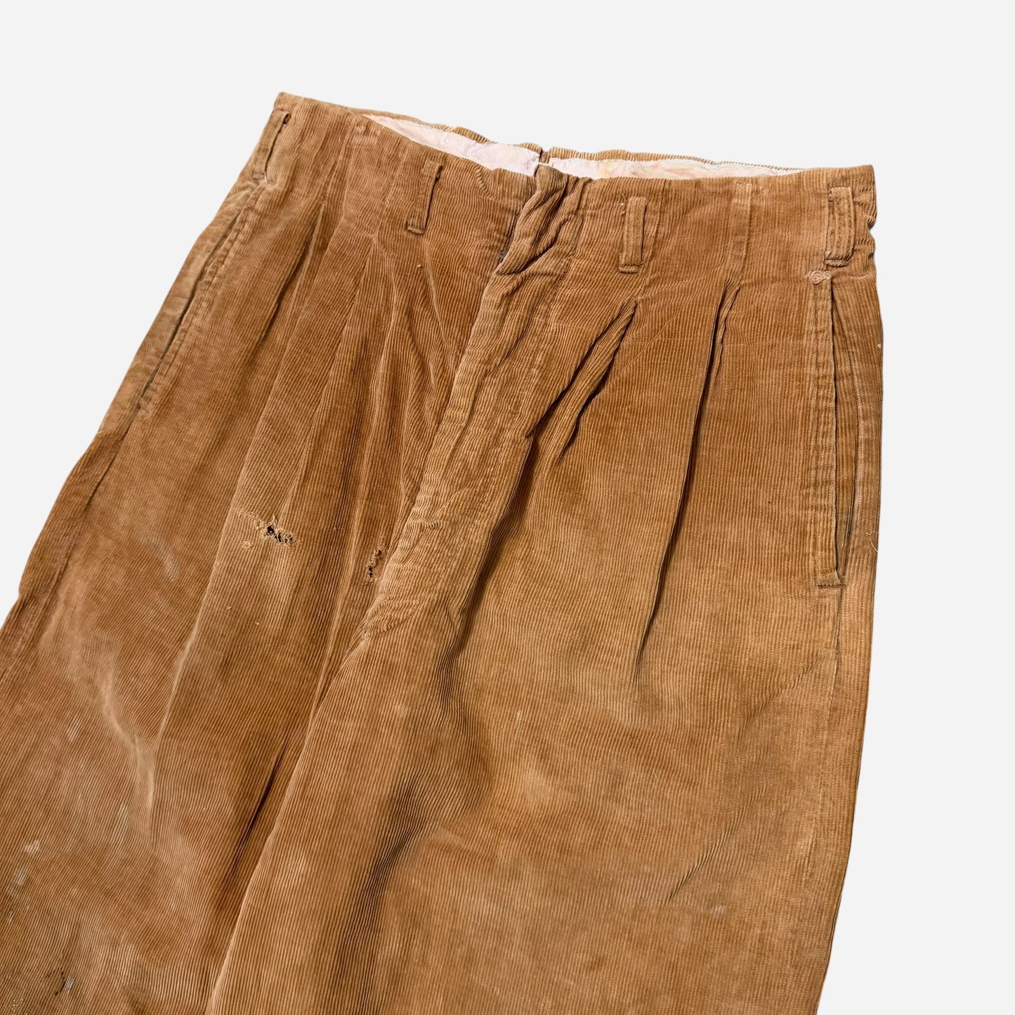 1940s Sunset Loel orange corduroy pleated pants (28w)