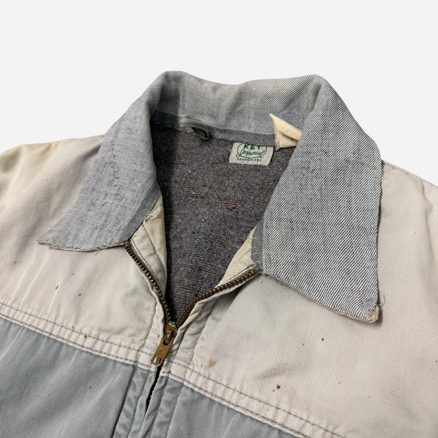 1950s Key brand gray cotton belt back work jacket (M/L)