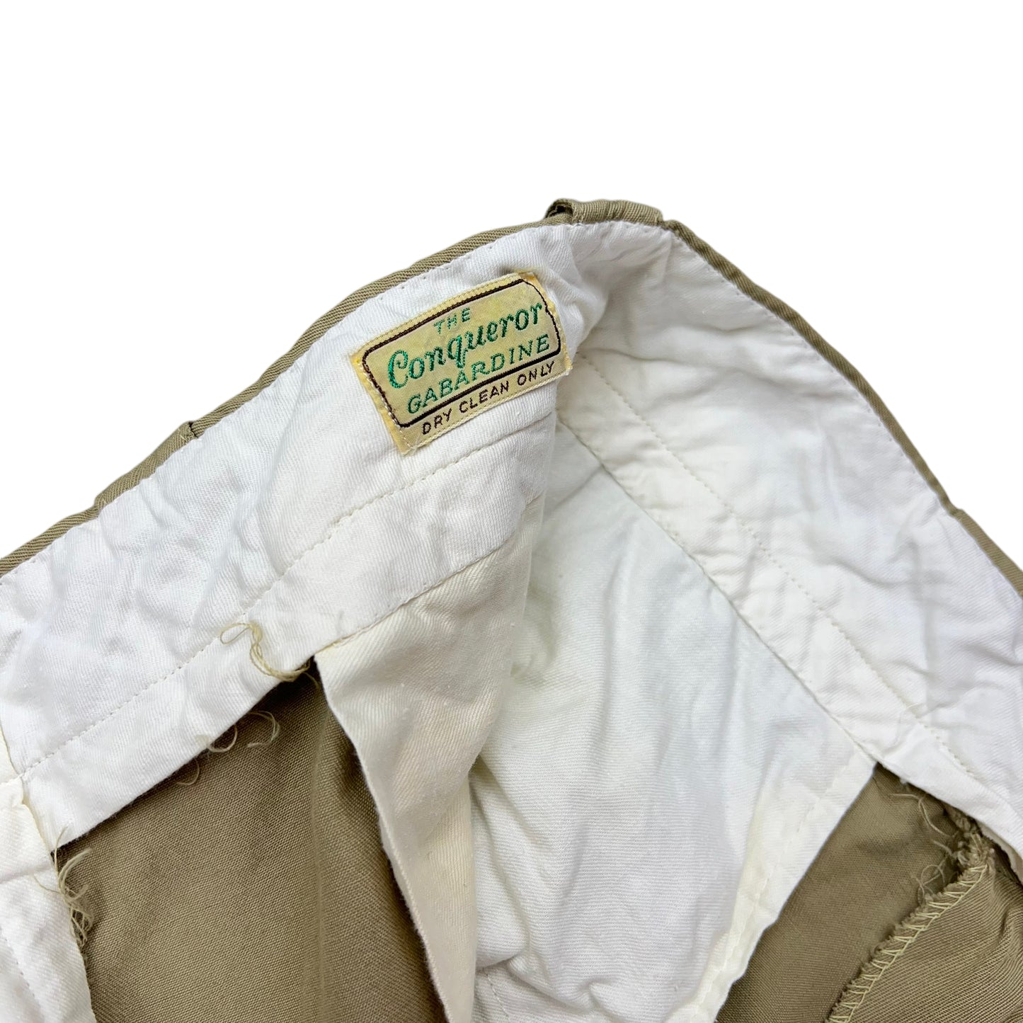 1950s Tan khaki gabardine pants (30w)