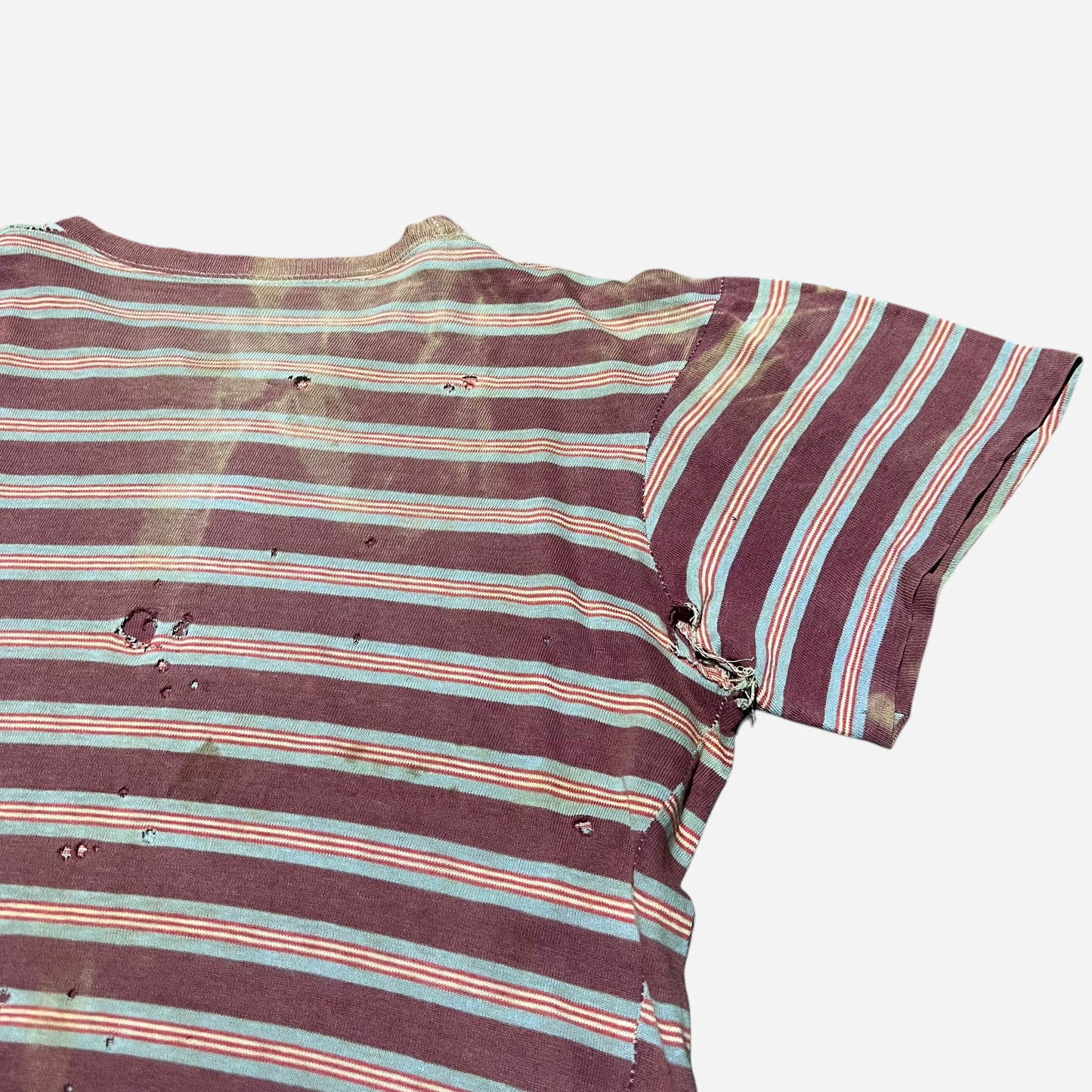 1940s Striped boxy light cotton t shirt (M)