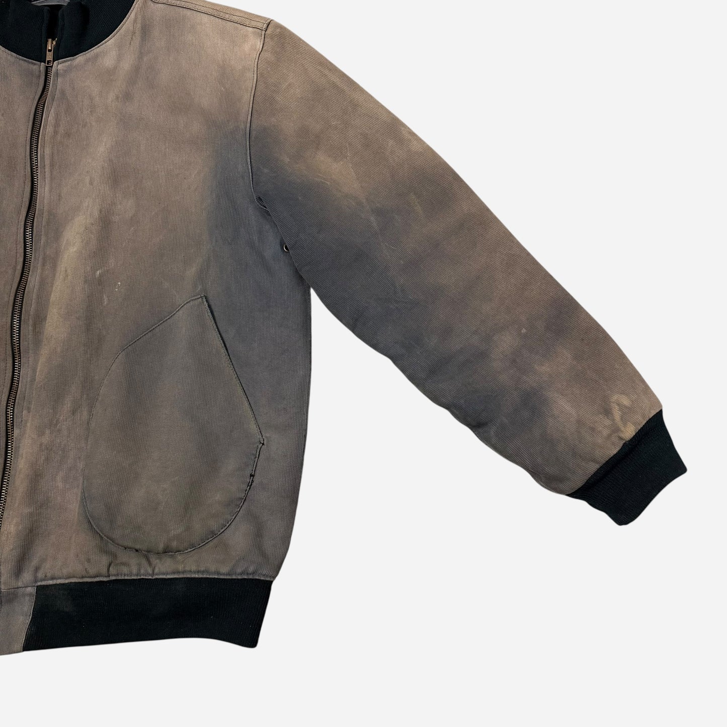 2000s Repro sun faded USN 1st pattern blue zipper deck jacket (L)