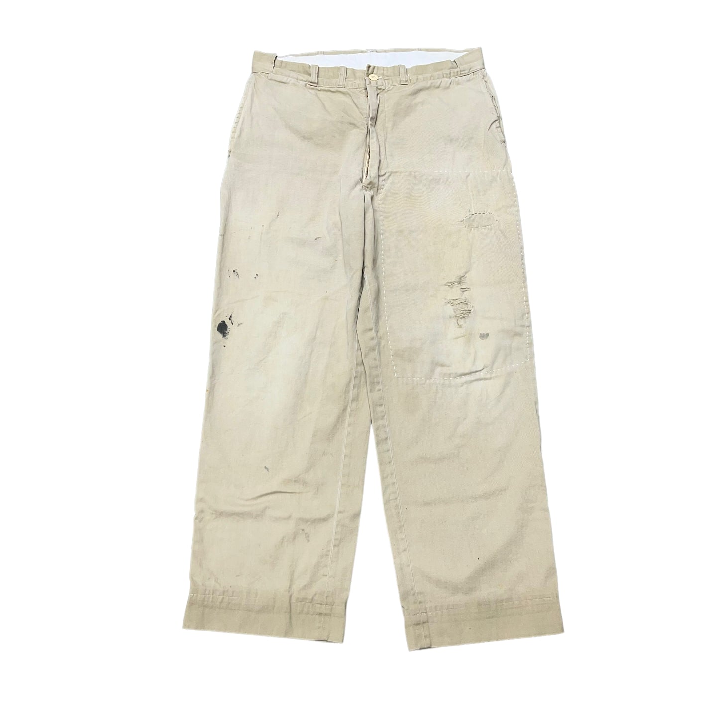 1950s 1960s Repaired khaki work pants (34w)