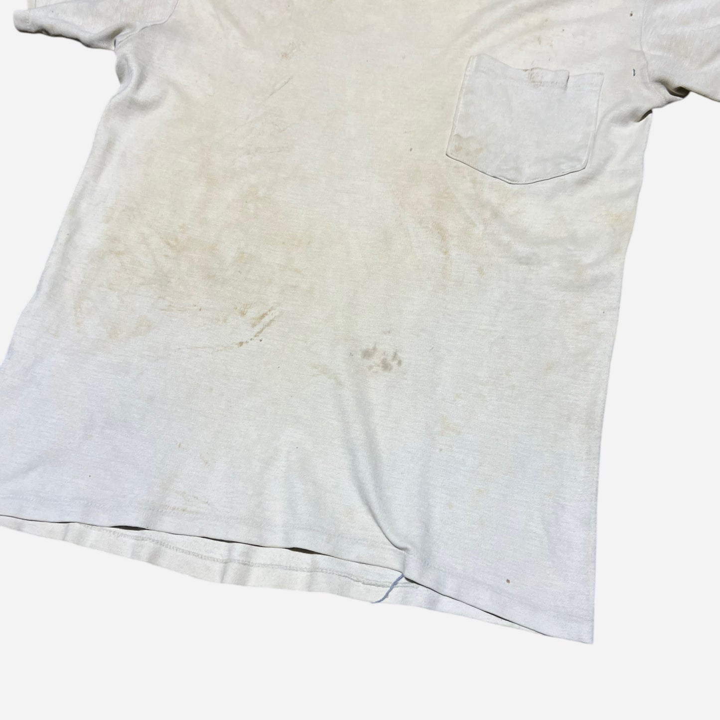 1950s White cotton one pocket t shirt (M)
