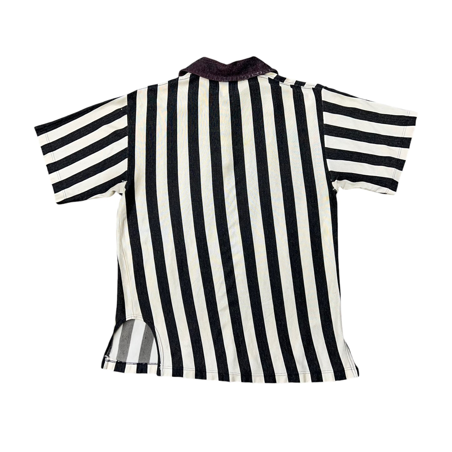 1960s Rayon striped referee jersey shirt (M)