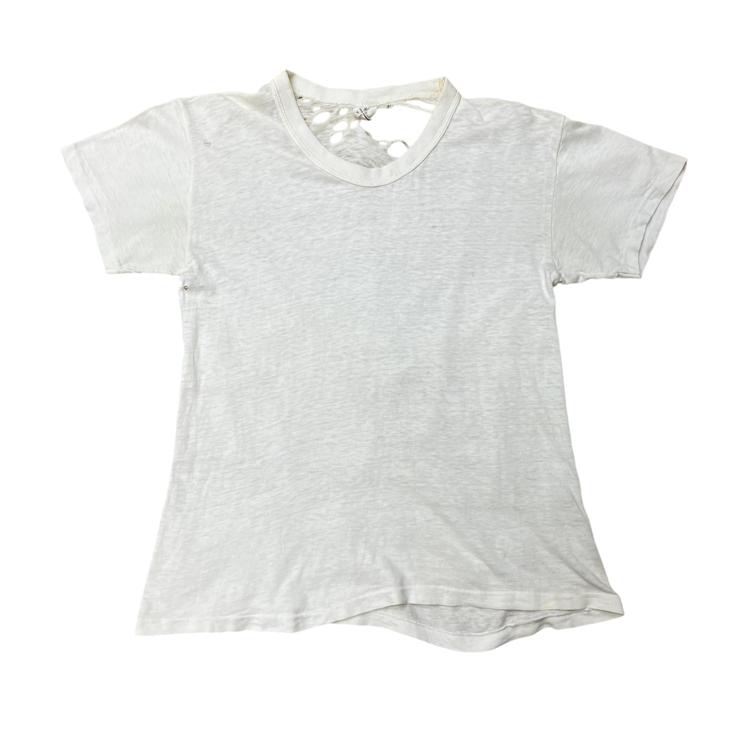 1960s Hanes thrashed blank white tee (S/M)