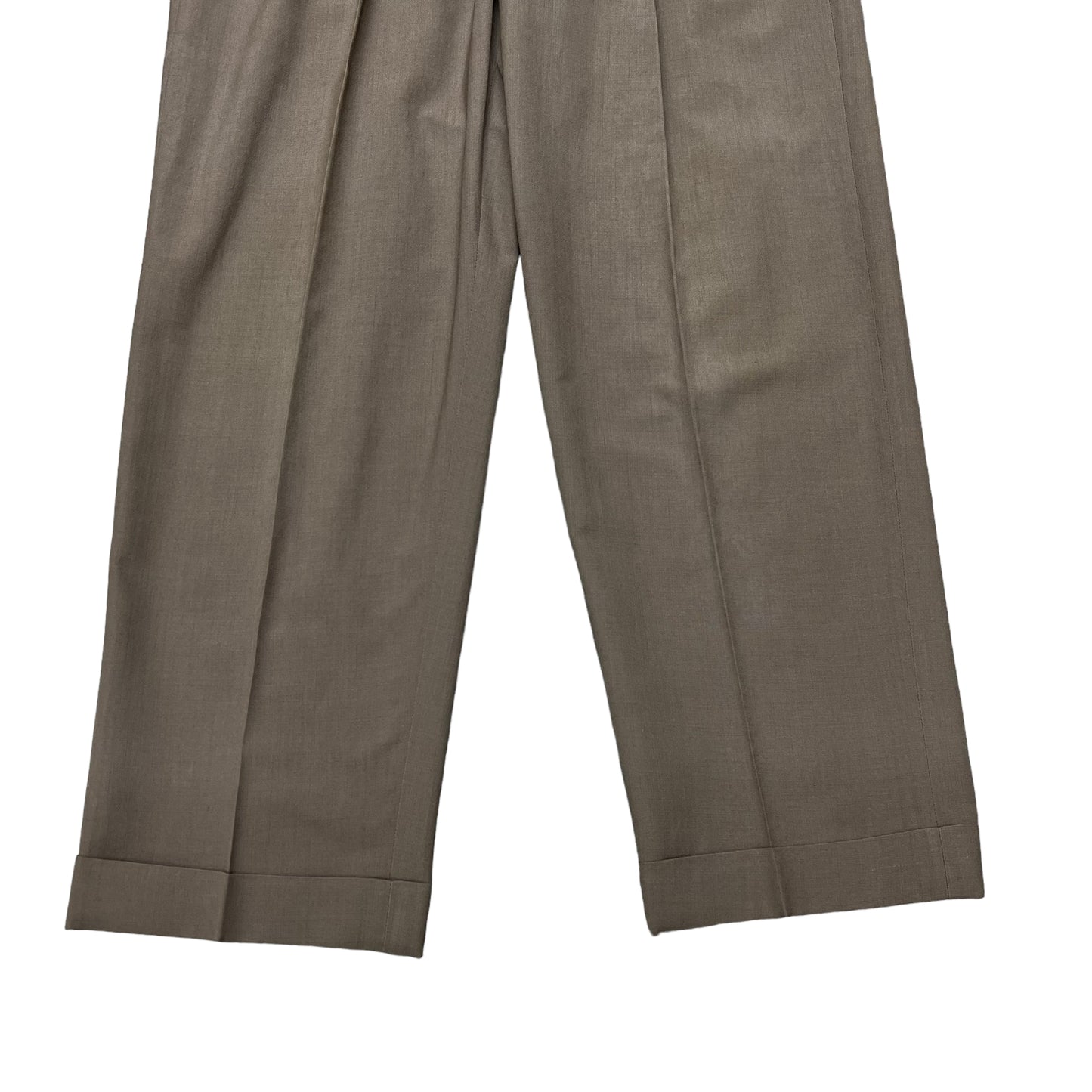 1940s Brown gabardine drop loop trousers (36w)