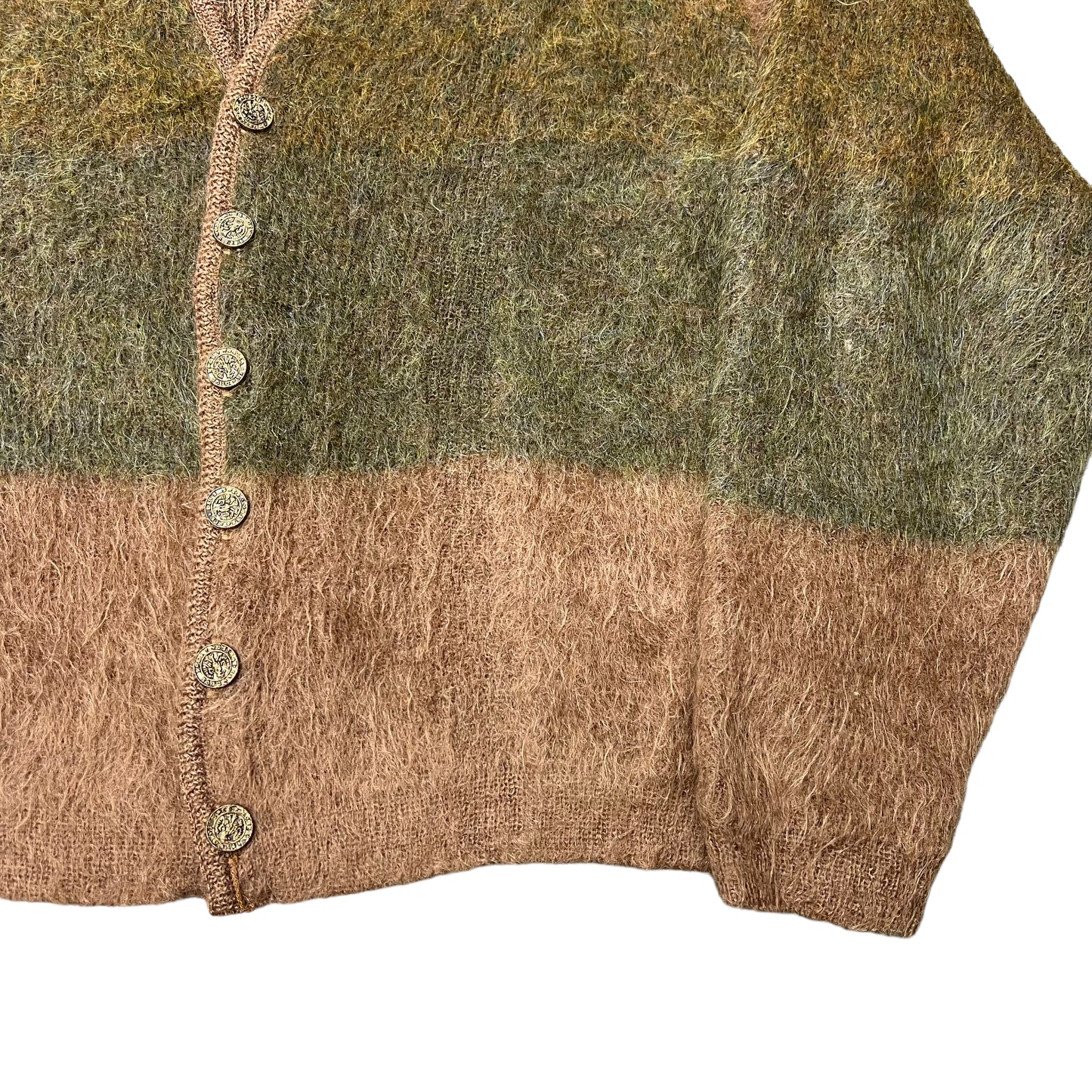 1960s Penneys earth toned mohair cardigan (L)