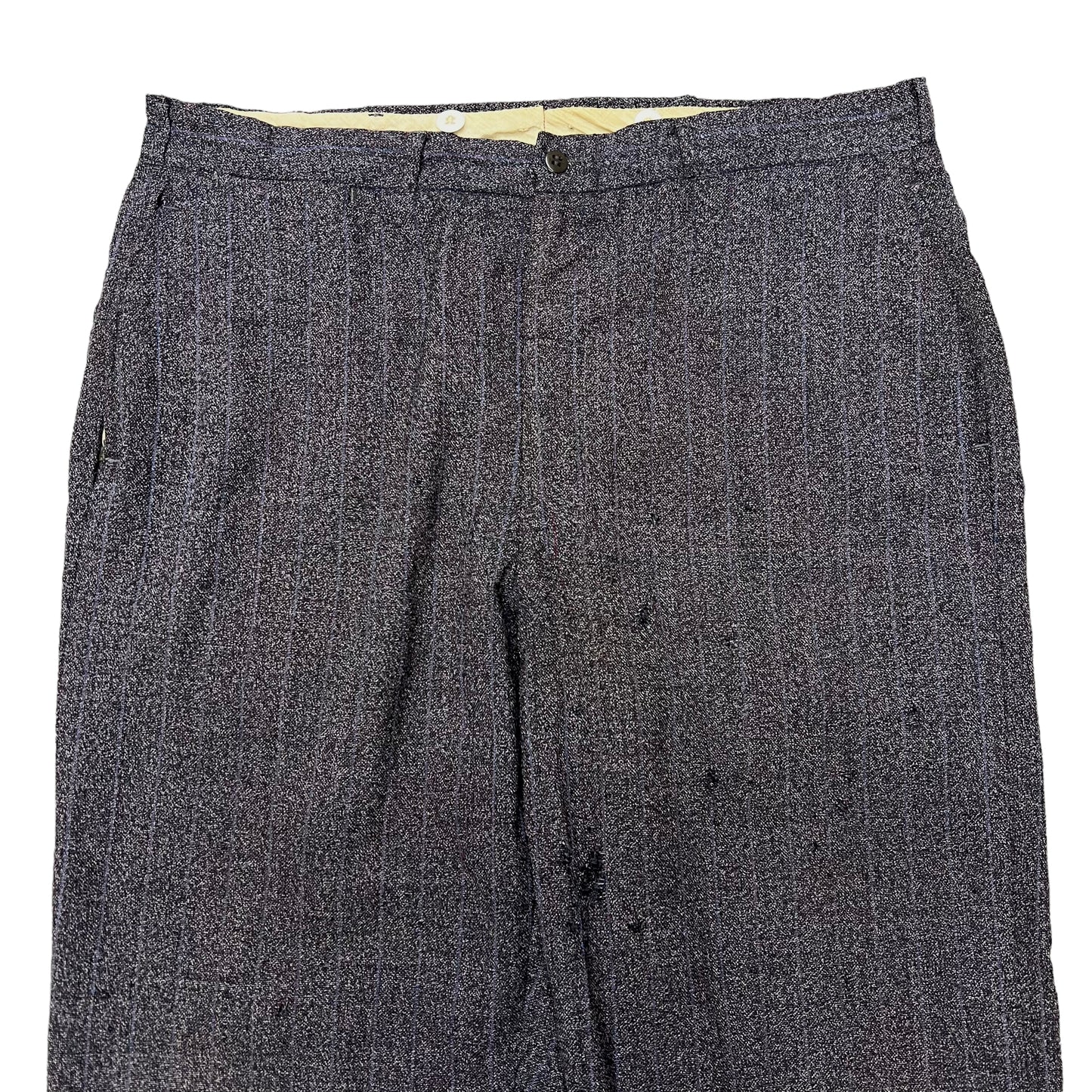 1940s Wool black rainbow plaid fleck trousers (36w)