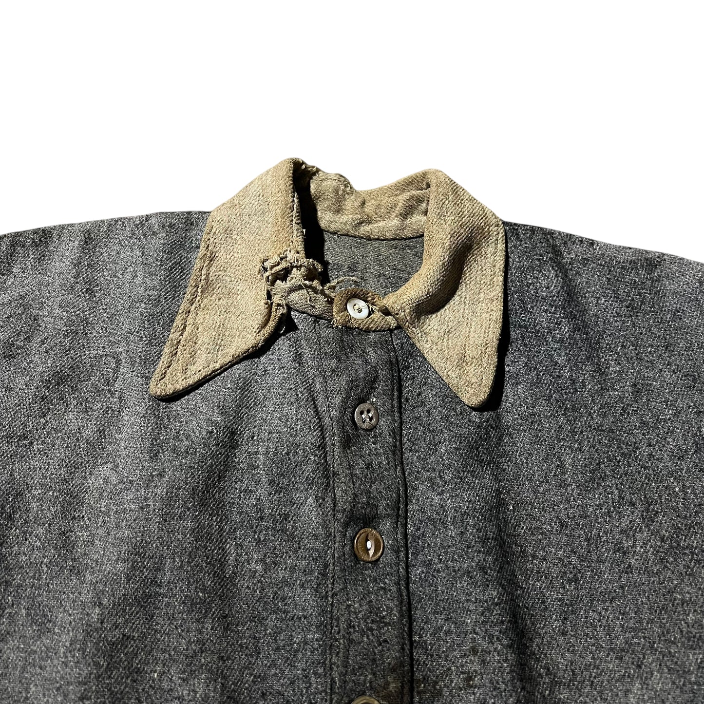 1910s Two toned wool/cotton pullover work shirt (M)