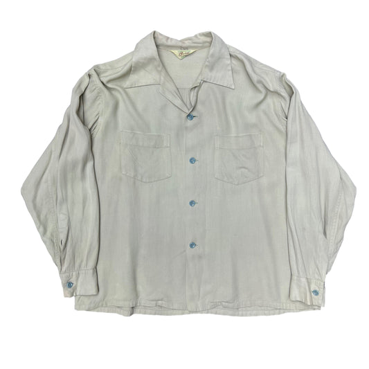 1950s Rayon mint green loop collar shirt Bond (M/L)