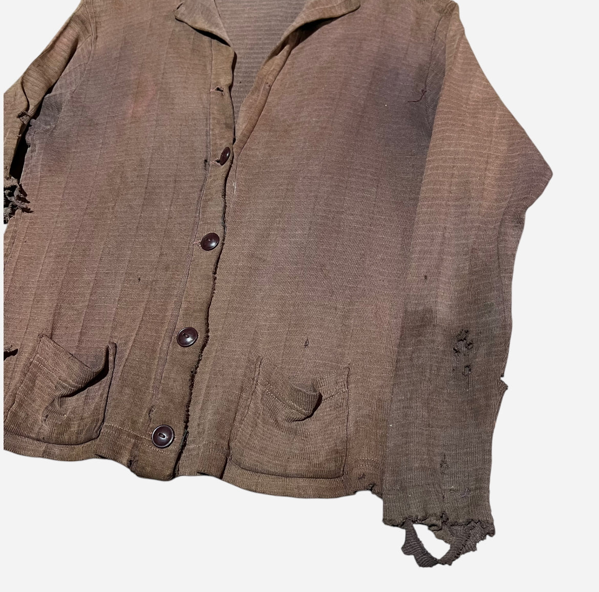 1940s Brown cotton cardigan (S/M)