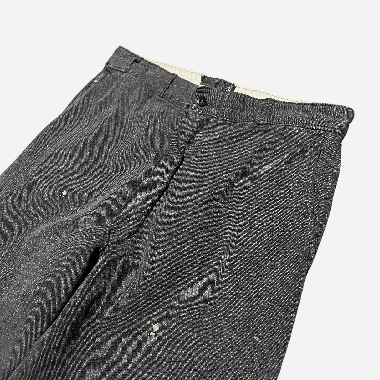 1960s Sail cloth salt and pepper cotton work pants (31w)