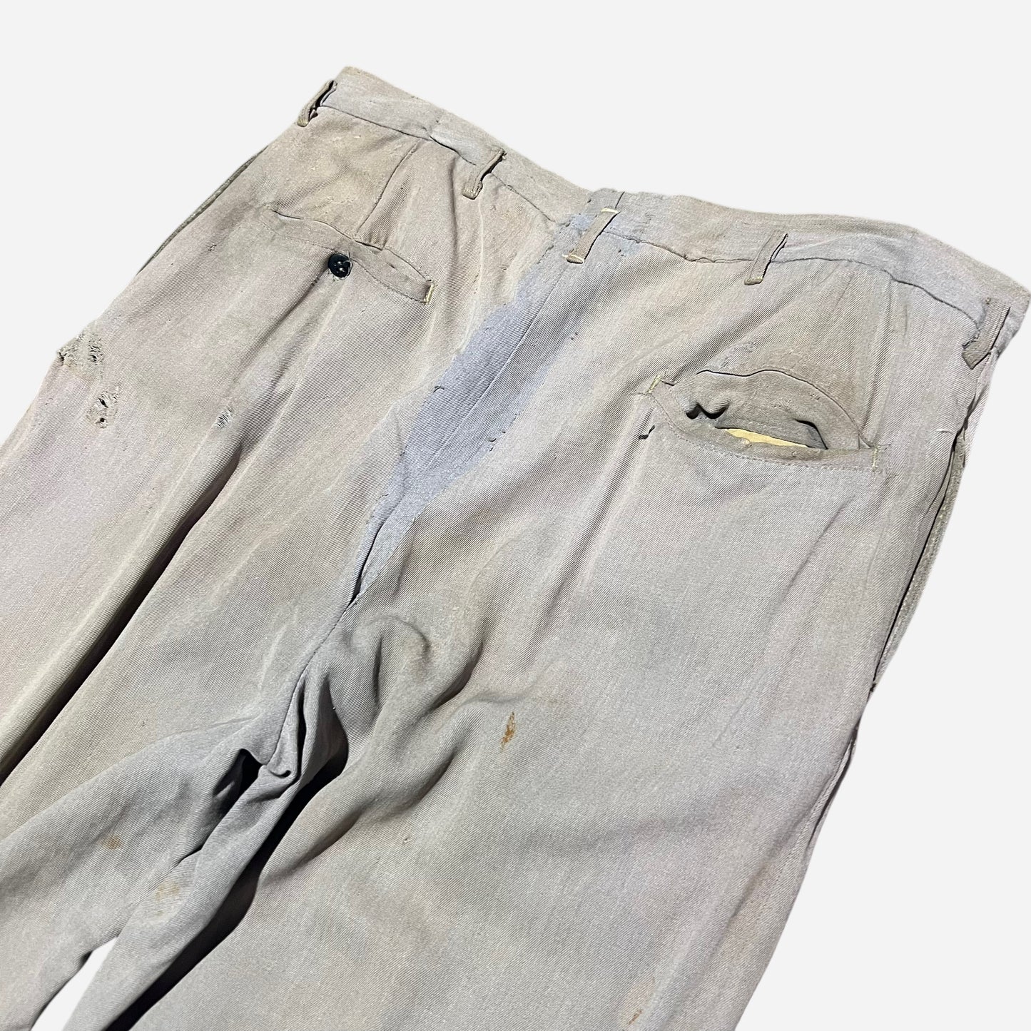 1940s 1950s Rayon pleated work pants (35w)