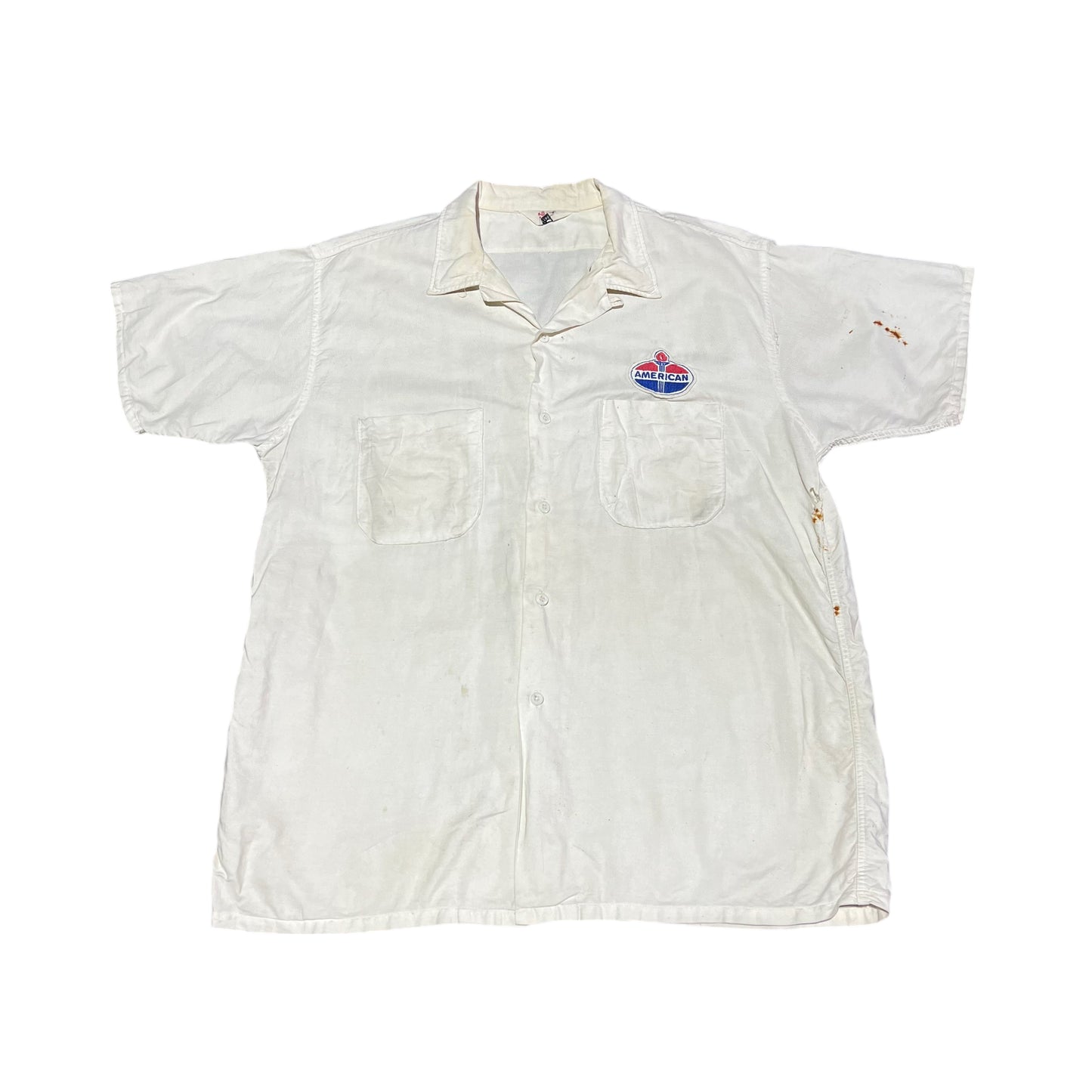 1950s Amoco cotton loop collar service uniform shirt (XXL)