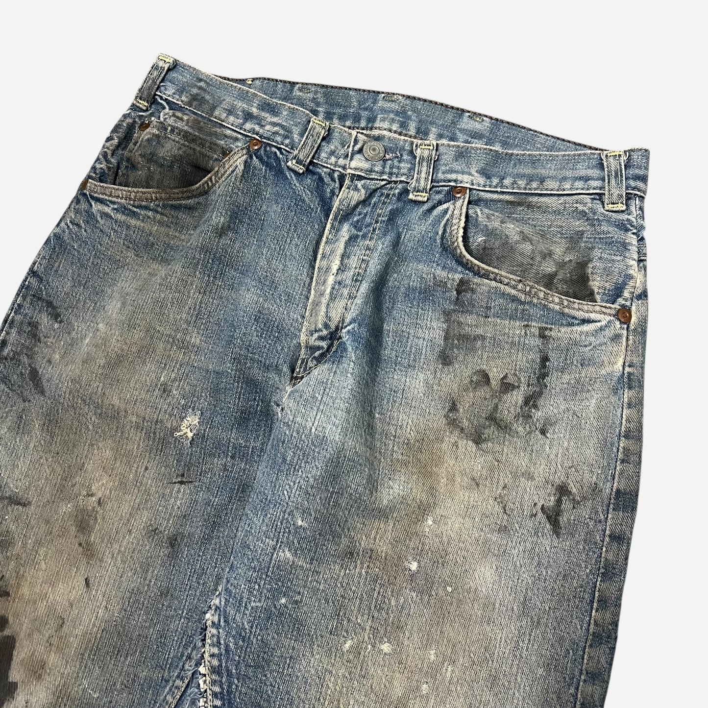 1950s Foremost half selvedge oil stained jeans (32w)