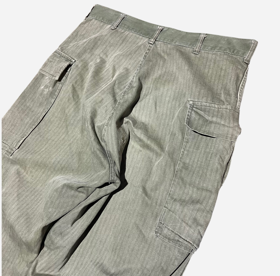 1940s 13 star green hbt cargo pocket pants (32w)