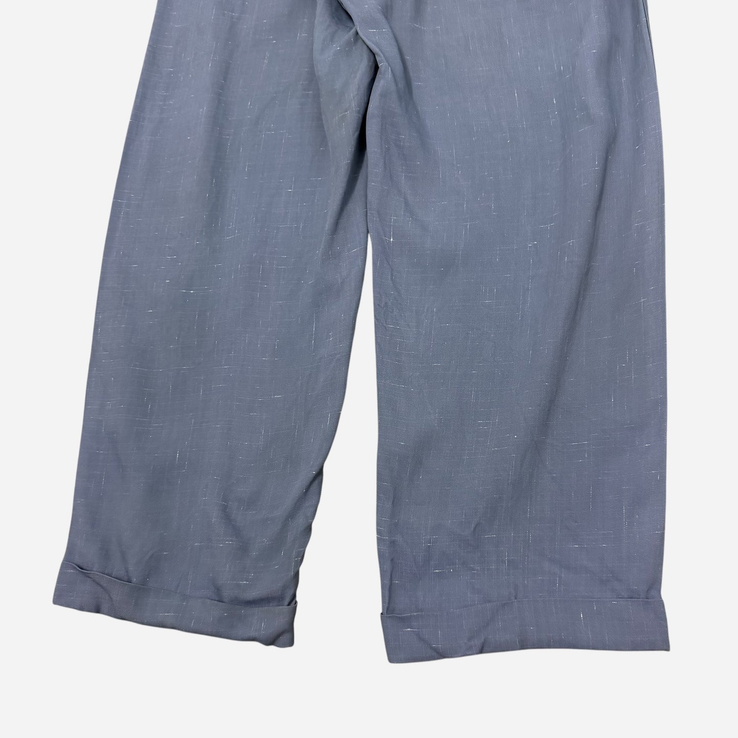 1950s Light blue rayon fleck pattern pleated pants (32w)