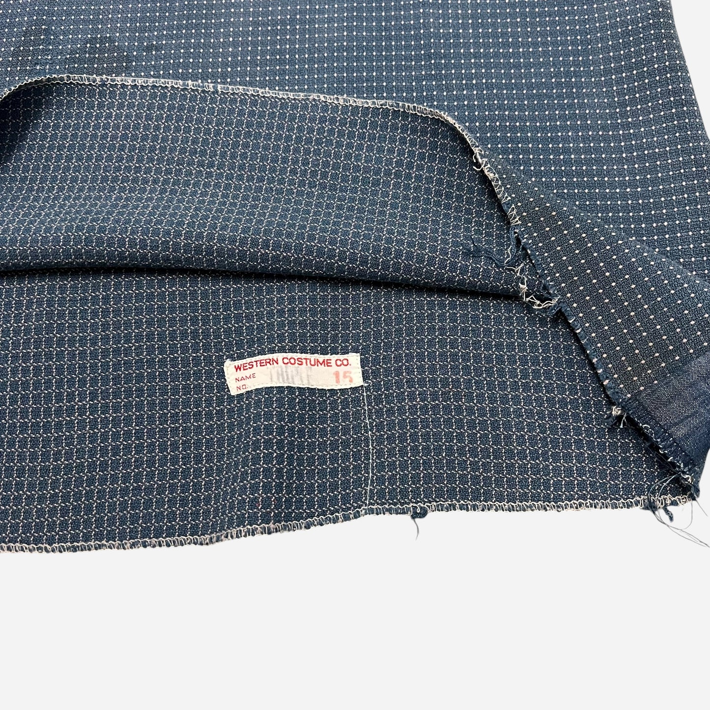 1920s Heavy cotton/ jacquard blue polka dot pattern shirt (S/M)