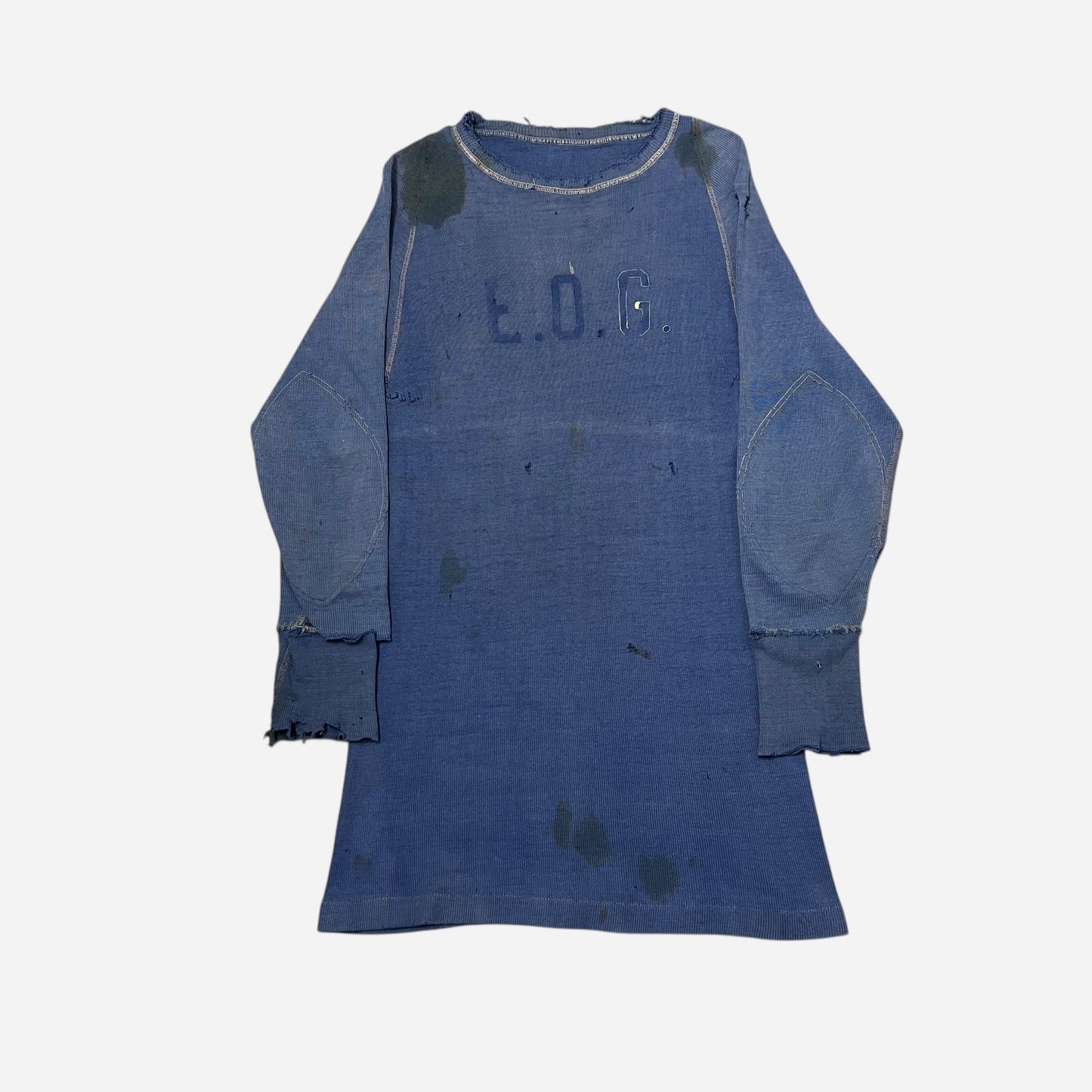 1930s Blue sun faded cotton jersey (M)