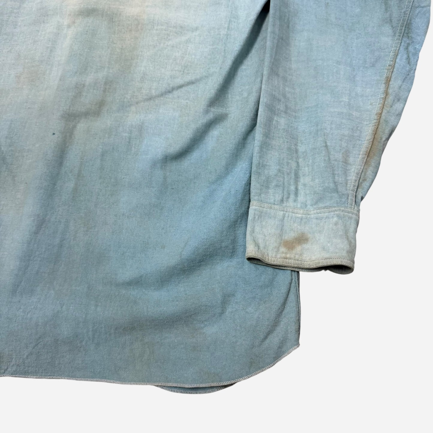 1930s Anvil sun faded cotton moleskin work shirt (M)