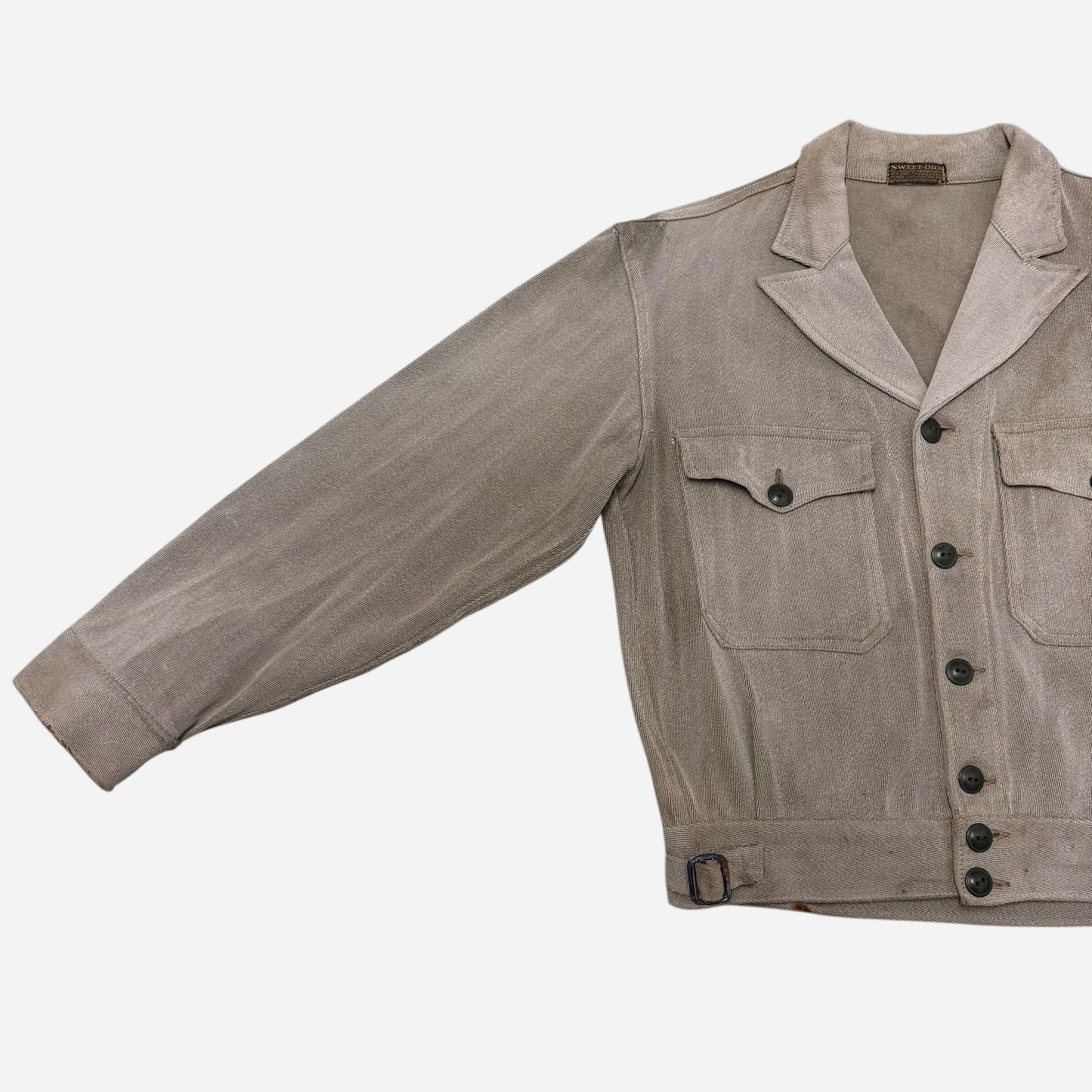 1930s Sweet Orr gray cotton whipcord work jacket (M)