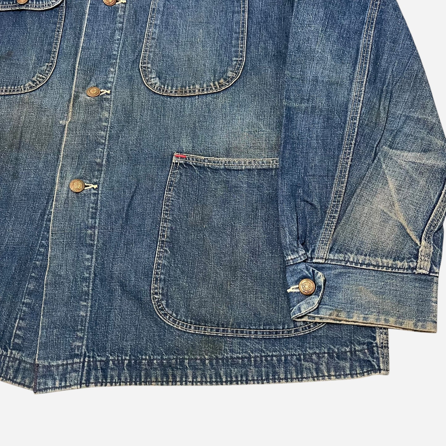 1950s Unbranded denim chore jacket (XL)